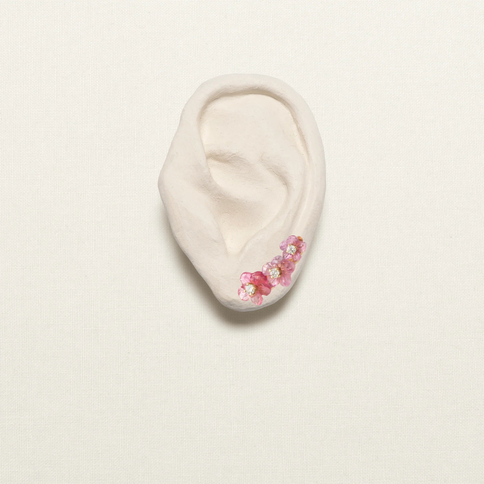 Island Flower Garden Ear Climber Pink Tourmaline