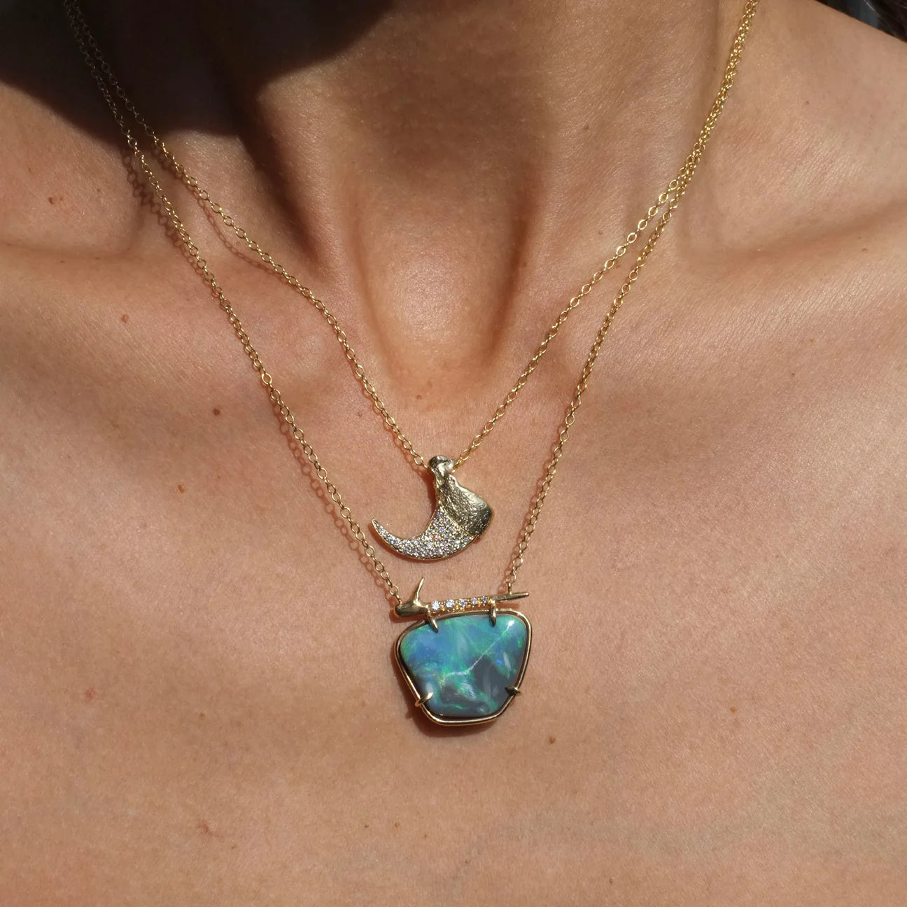 Nebula Opal Thorn Necklace