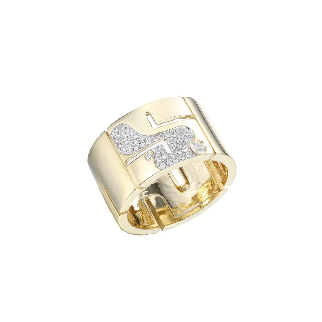 Lava Initial Diamond Ring