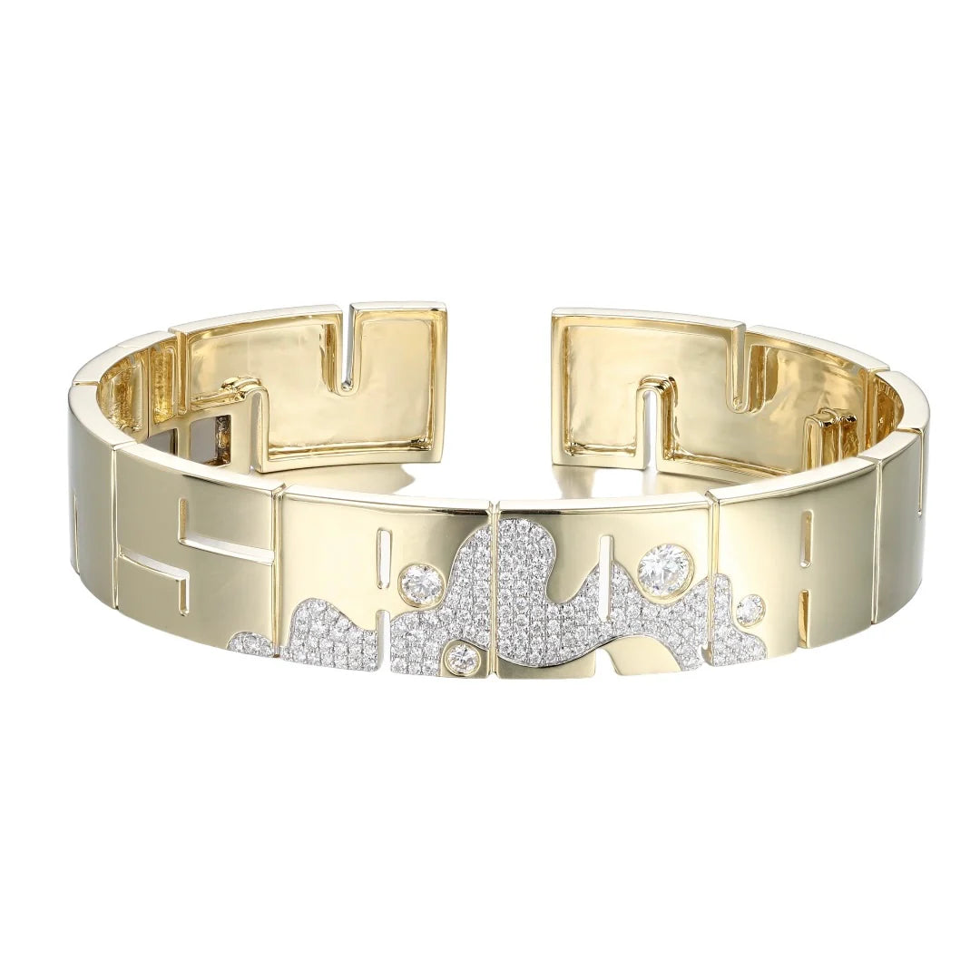 Lava Custom Name Diamond Cuff Bracelet