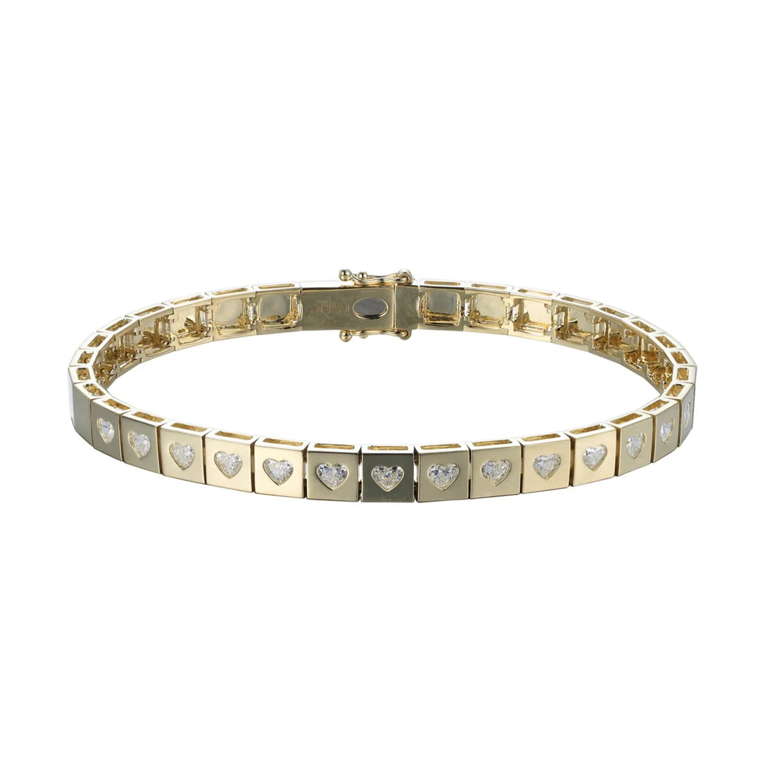 Leggo Diamond Hearts Tennis Bracelet
