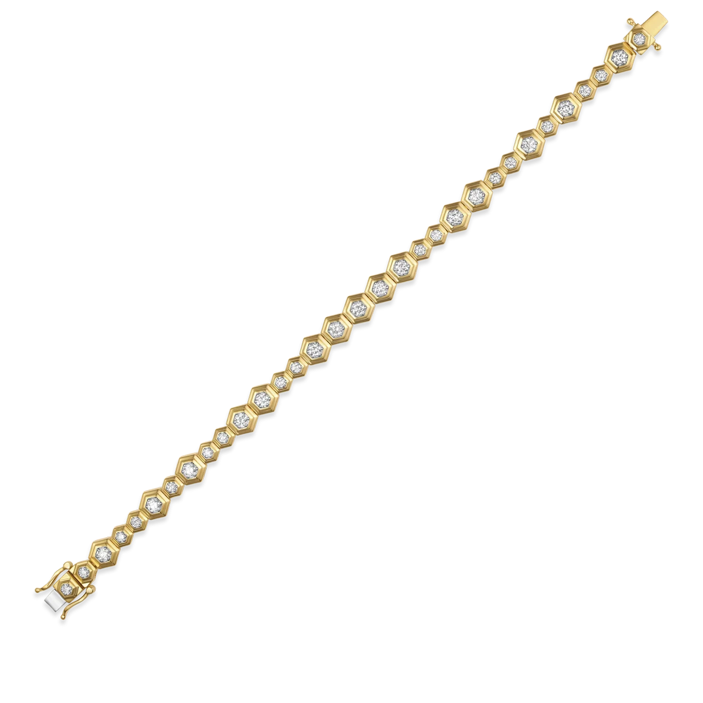 Honey Comb Gold & Diamond Full Bracelet