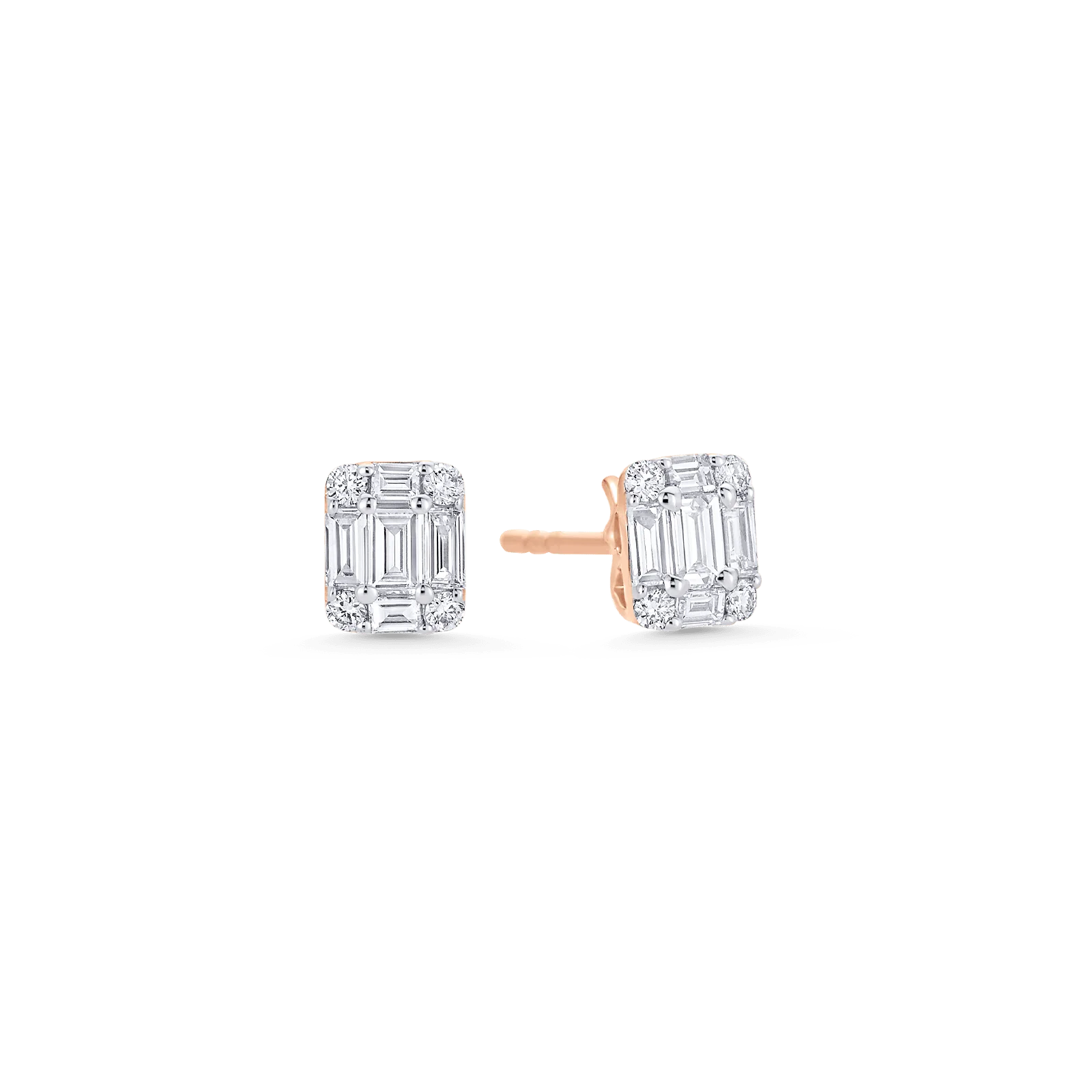 Illusion Emerald Stud Earrings