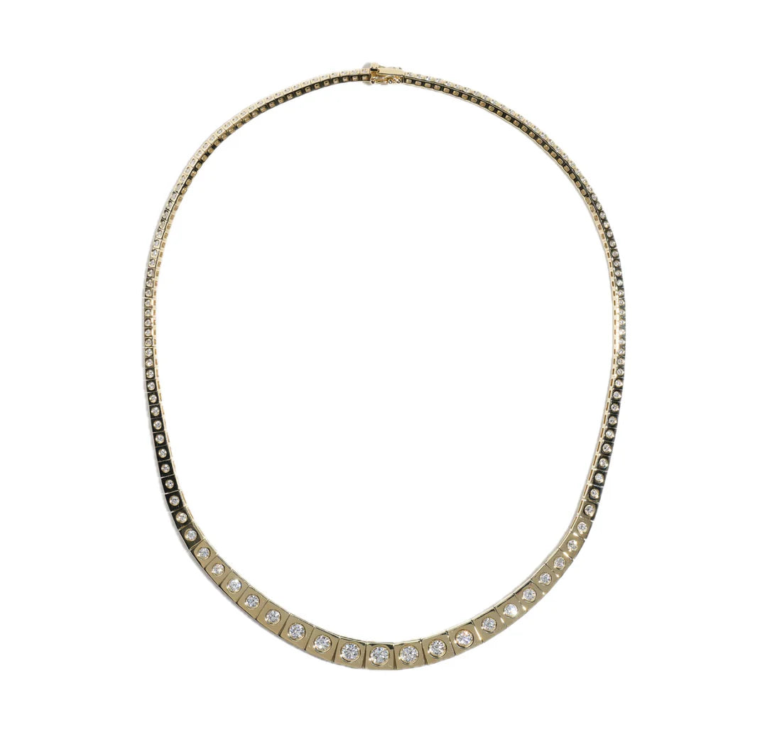 Leggo Riviere Diamond Tennis Necklace