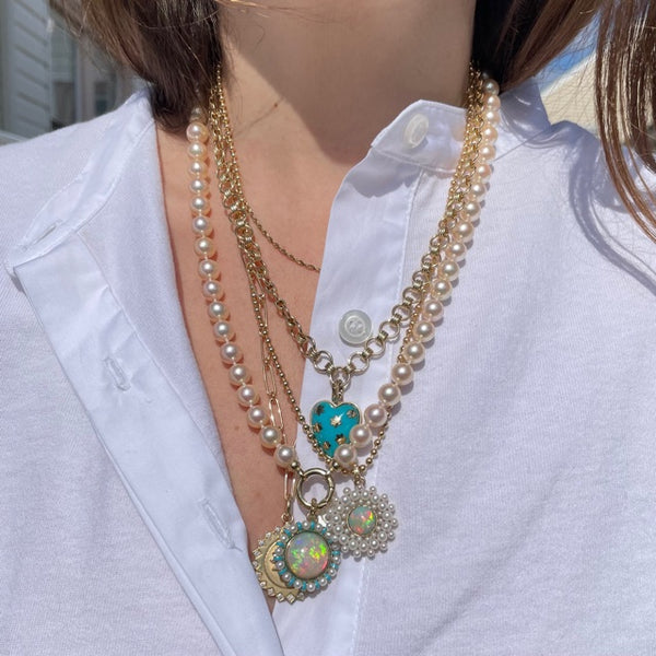 14K Gold Turquoise Anna Heart Charm