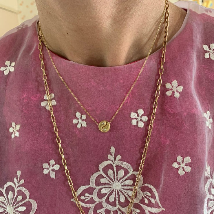 Mini All Gold Yin Yang Pendant