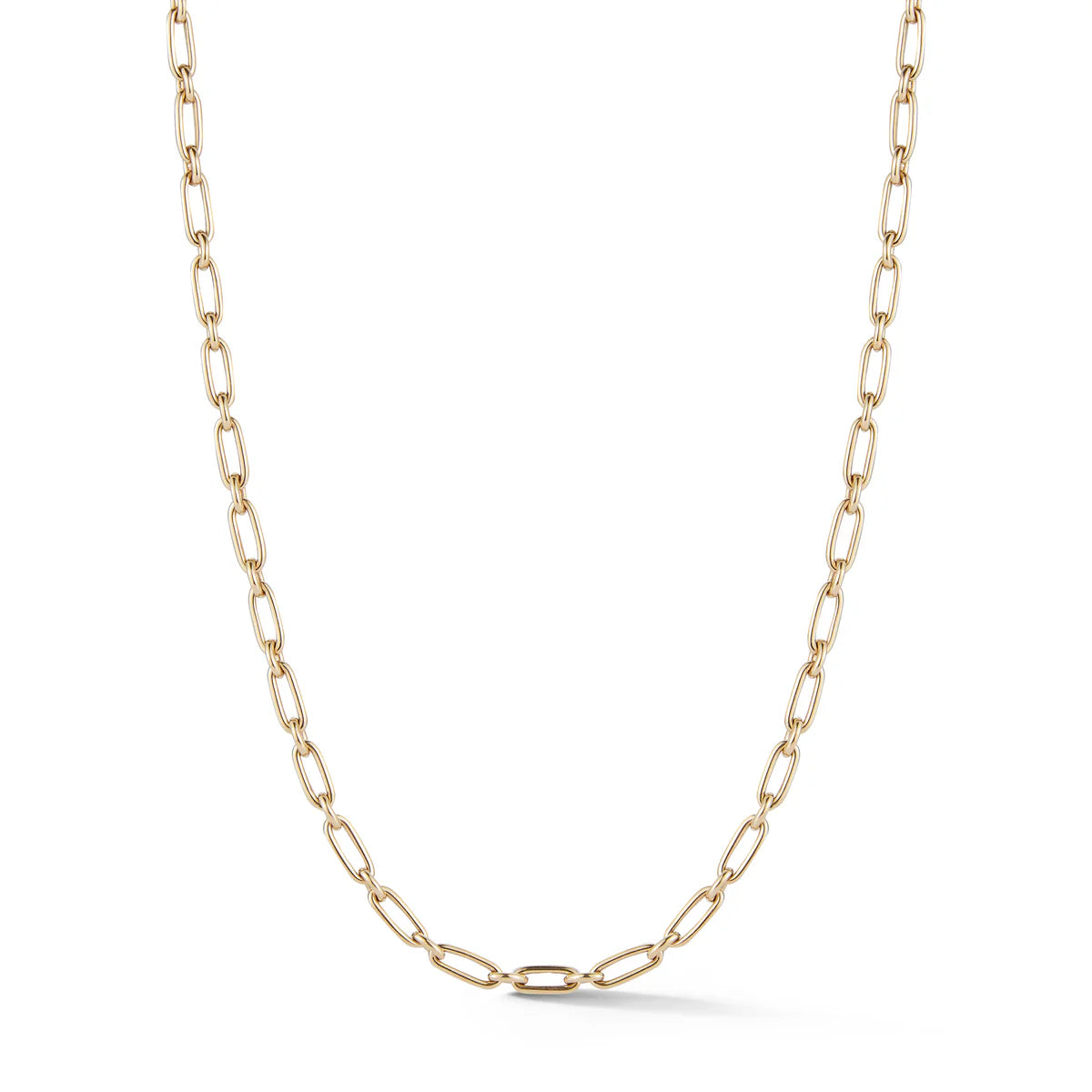 14K Gold Heavy Alternating Elongated Link Oscar Chain