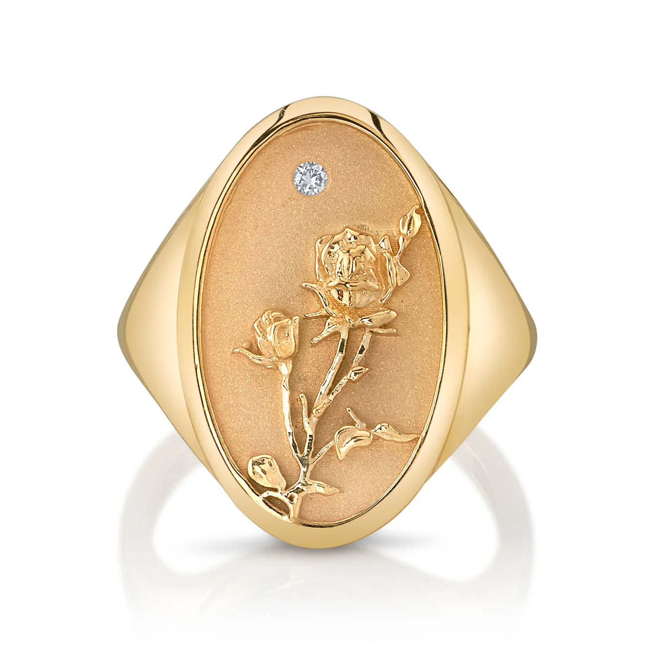 June Birth Flower Signet Ring