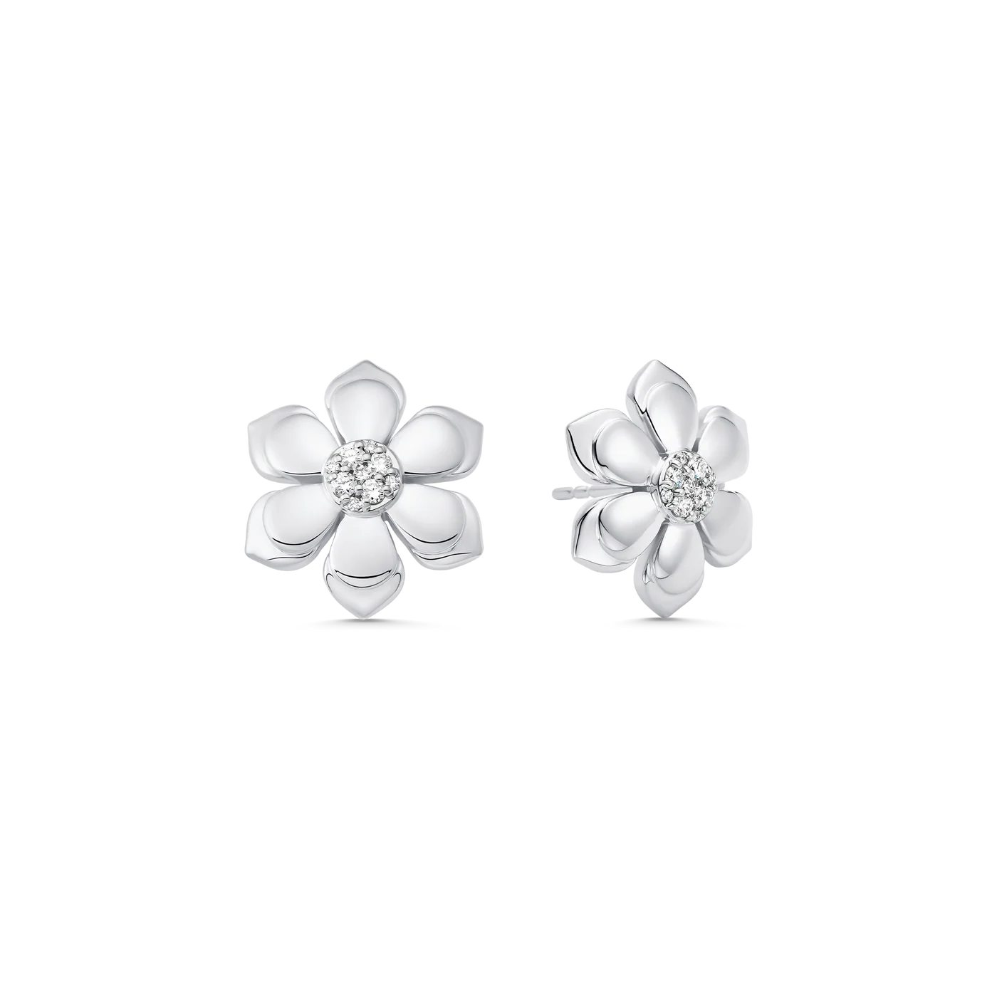 Lierre Gold & Diamond Pear Flower Petite Solid Studs