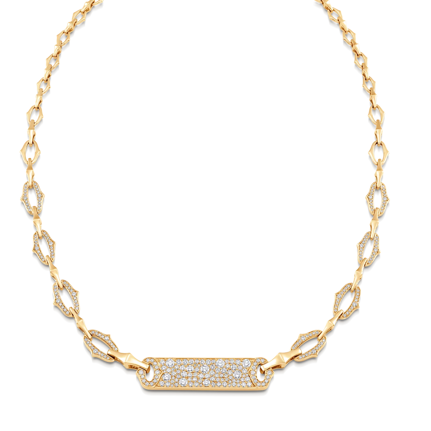 Lucia Pave Diamond Bar Tag Necklace