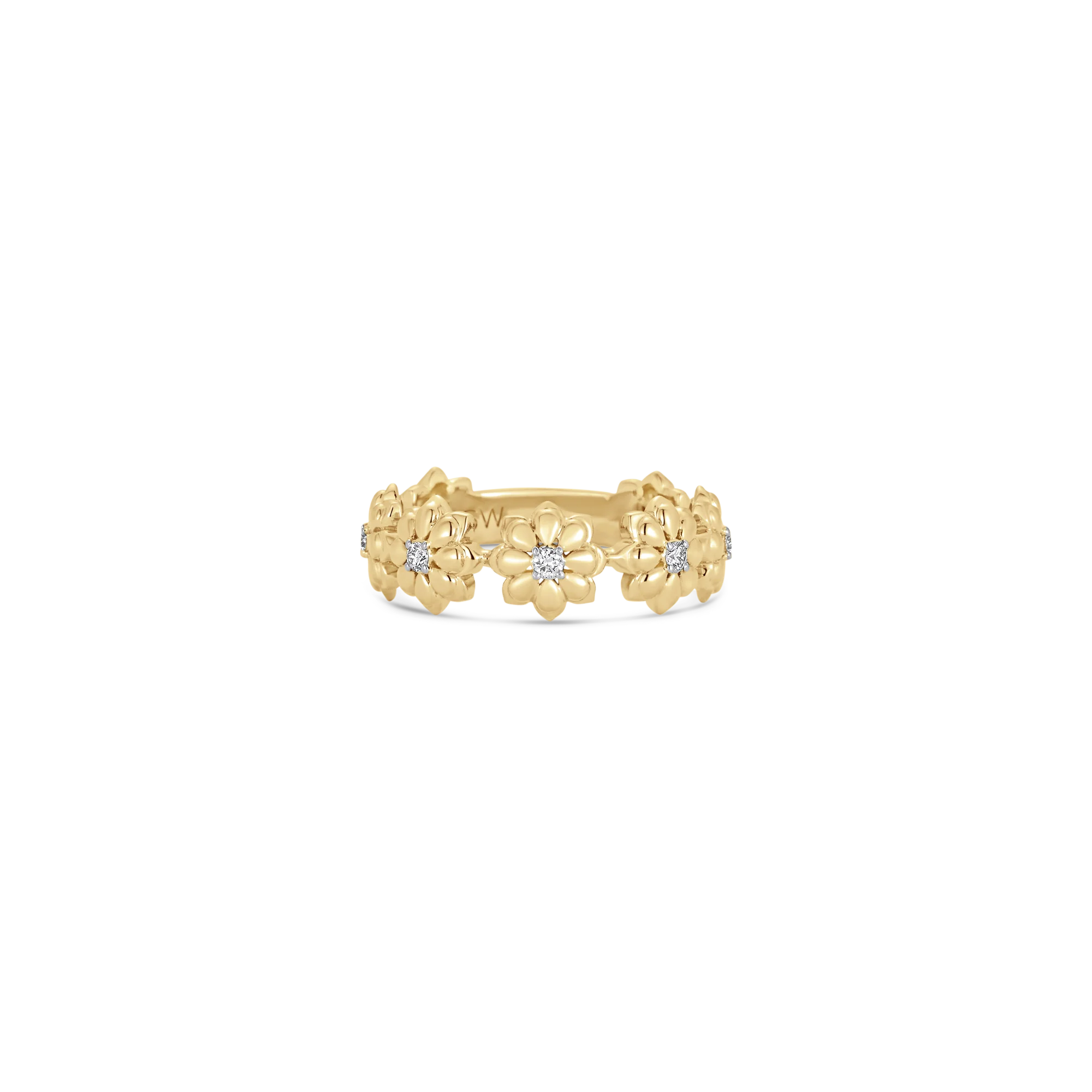 Lierre Gold and Diamond Eternity Flower Ring