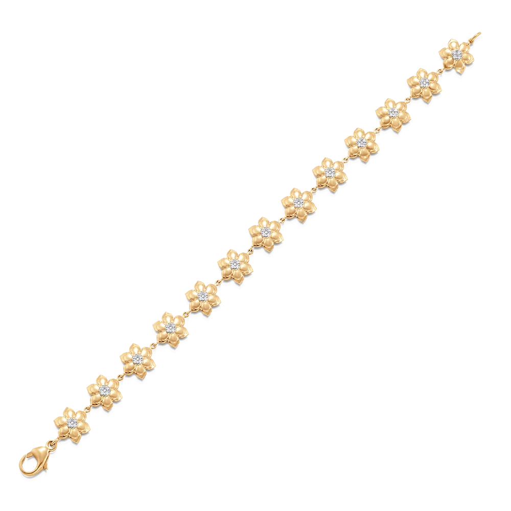 Lierre Gold and Diamond Flower Bracelet