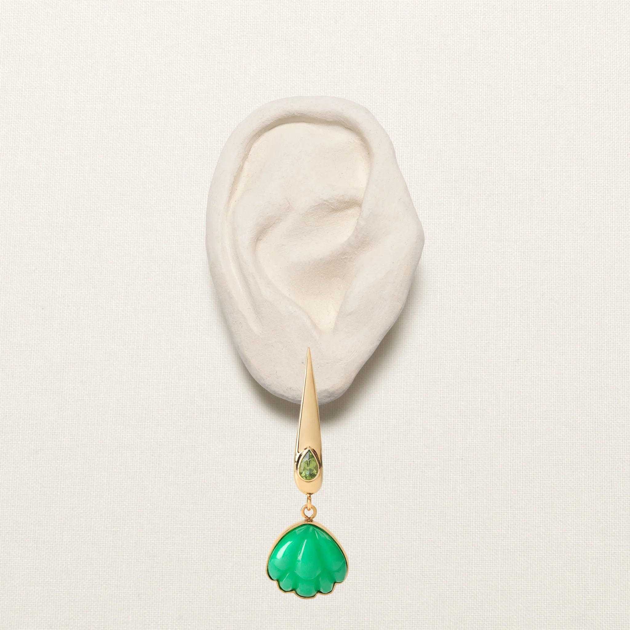Lotus Drop Earring Chrysoprase Peridot