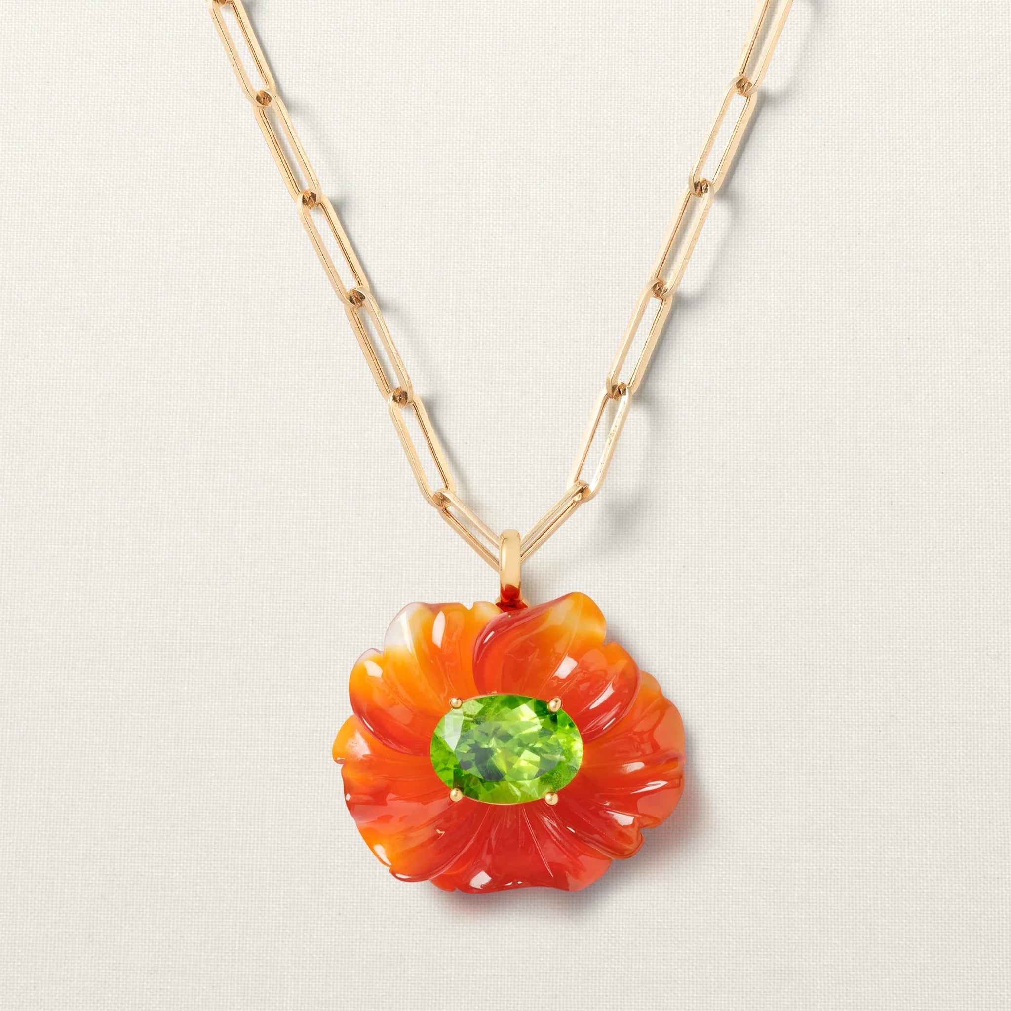 Niki Flower Pendant Agate Peridot