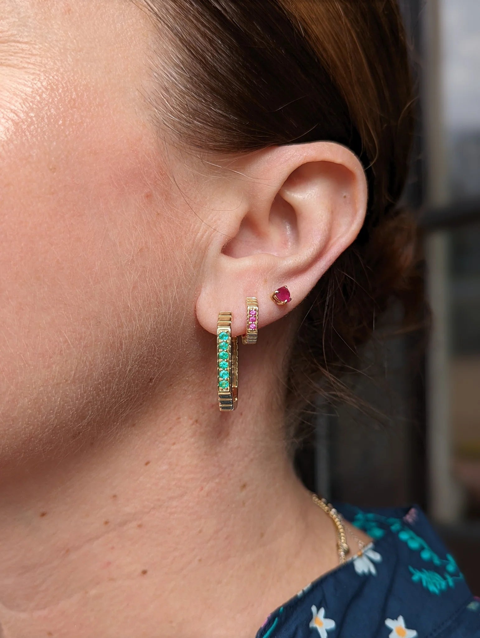 Spark Octagon Huggie - Diamond