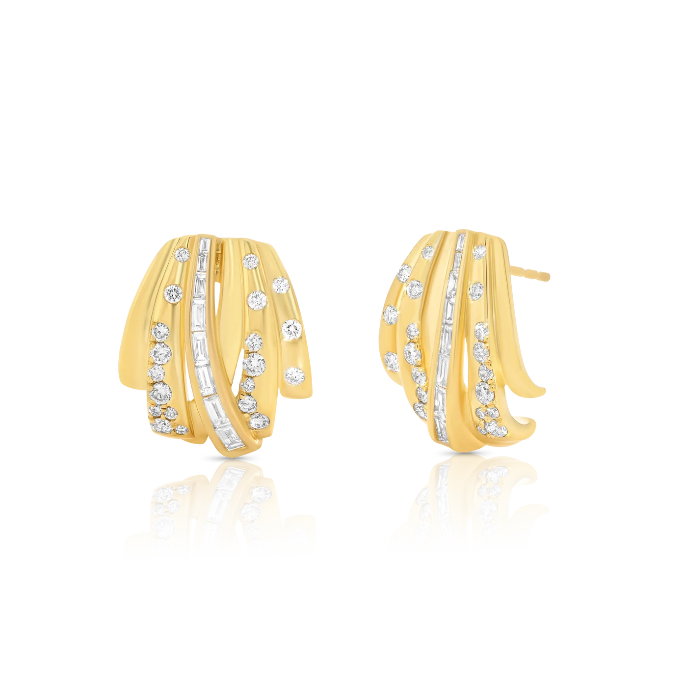 Papua Gold & Diamond Crossover Earring