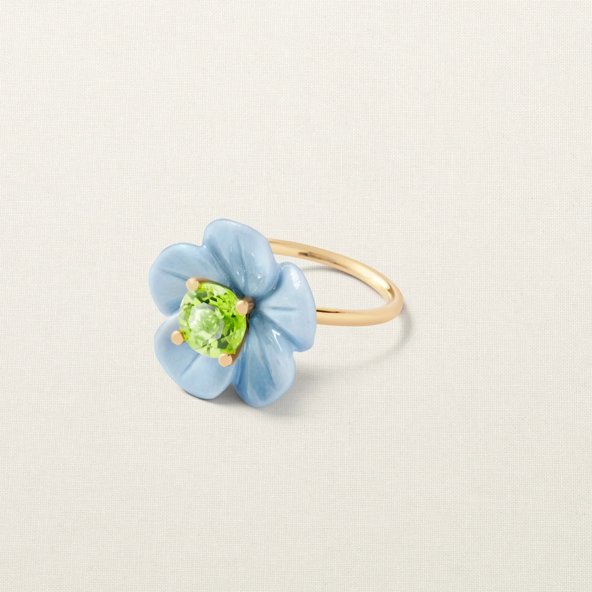 Pinky Ring Blue Opal Peridot