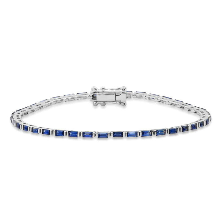 Blue Sapphire Baguette Tennis Bracelet