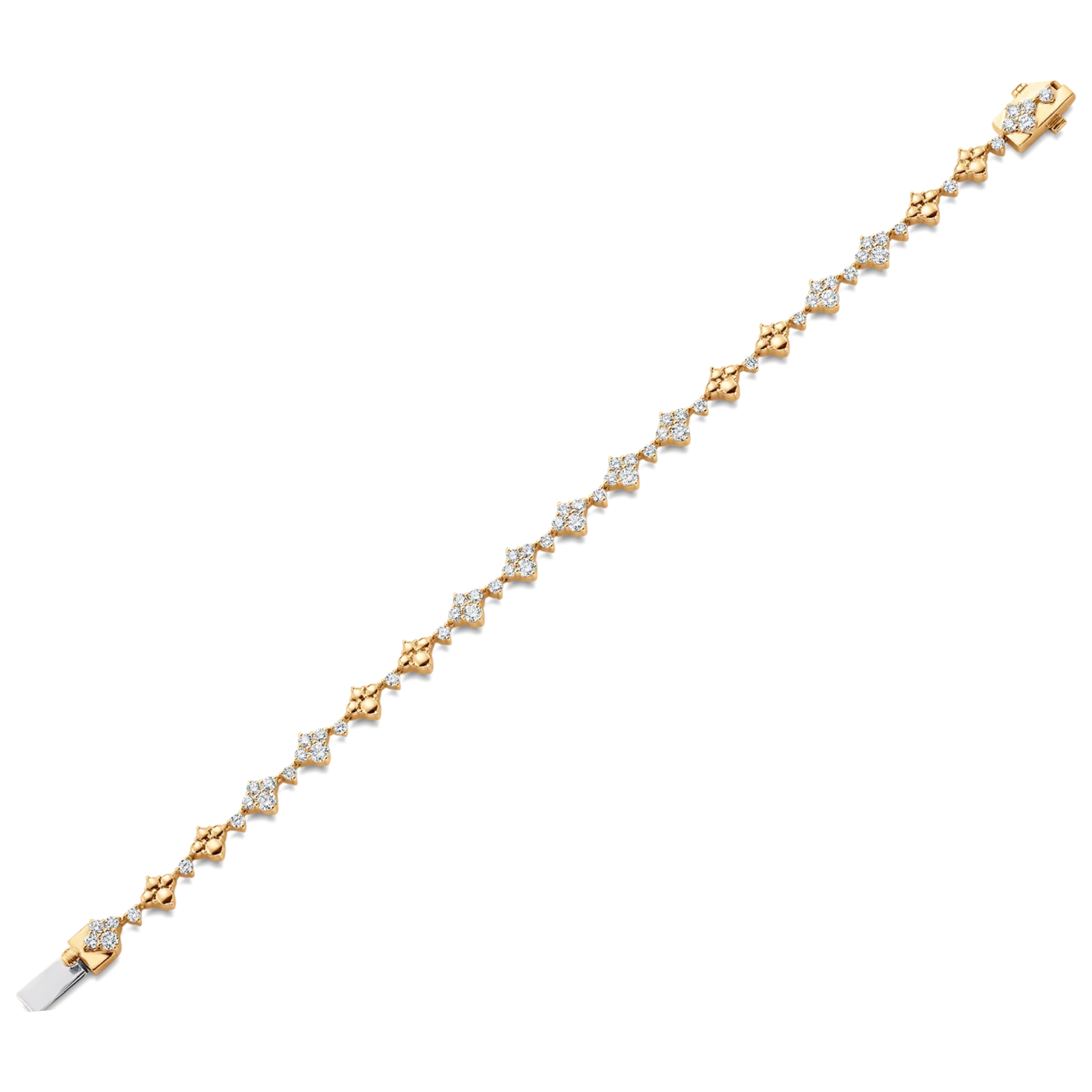 Dujour Gold and Diamond Four-Cluster Partial Bracelet