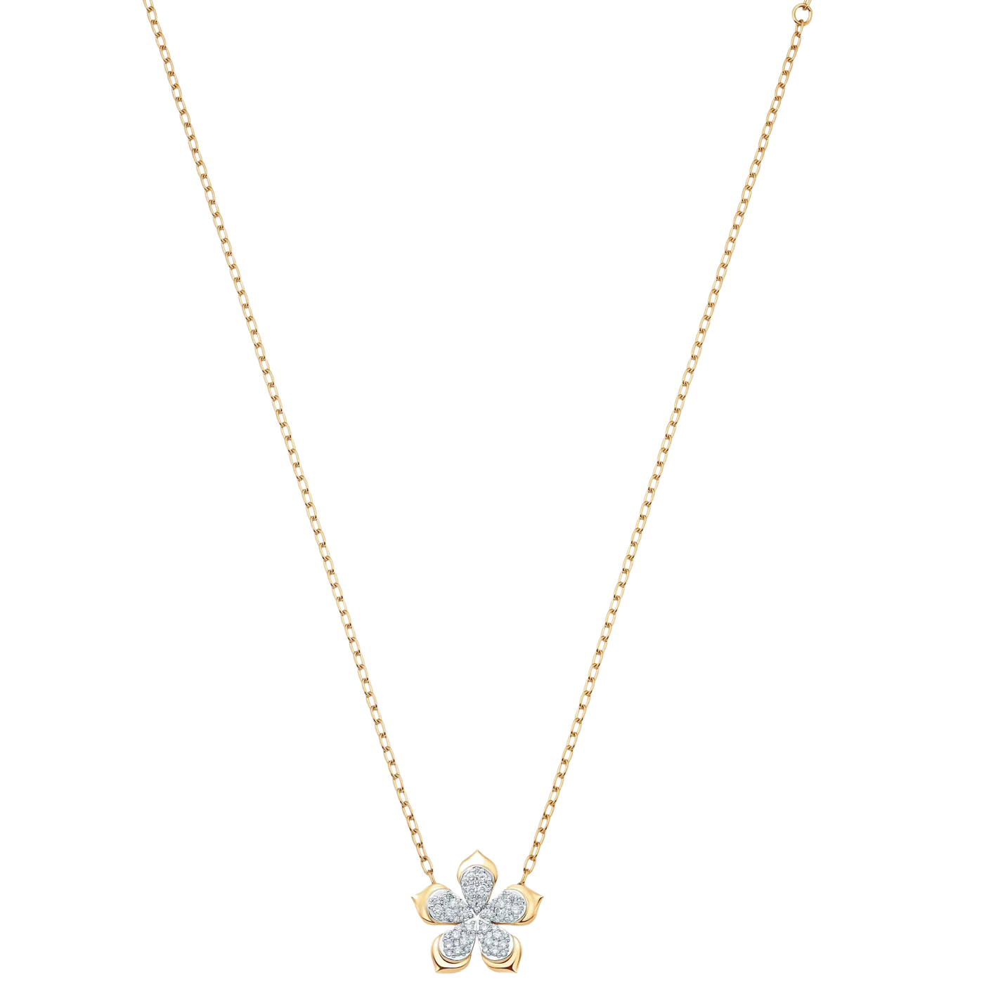 Lierre Gold and Pear Diamond Flower 16" Necklace