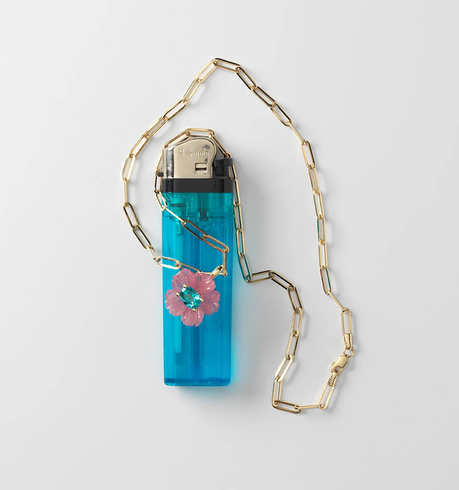 Hibiscus Flower Pendant Small Rhodochrosite Apatite