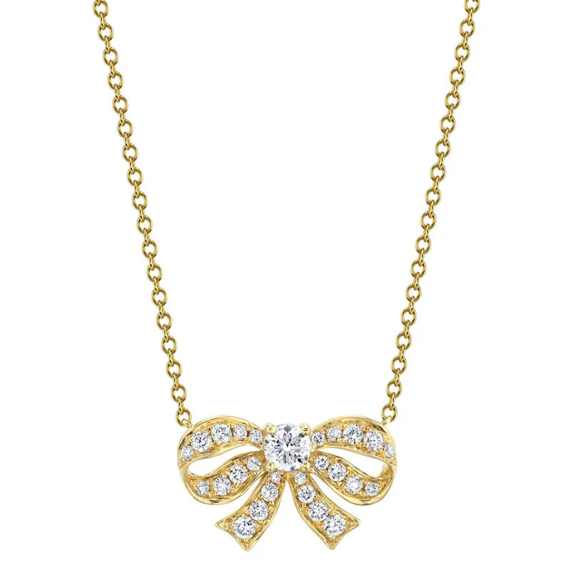 Diamond Bow Necklace
