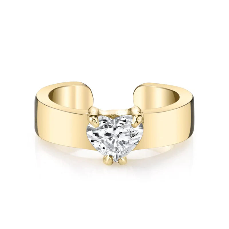 Heart Shaped Diamond Earring Cuff