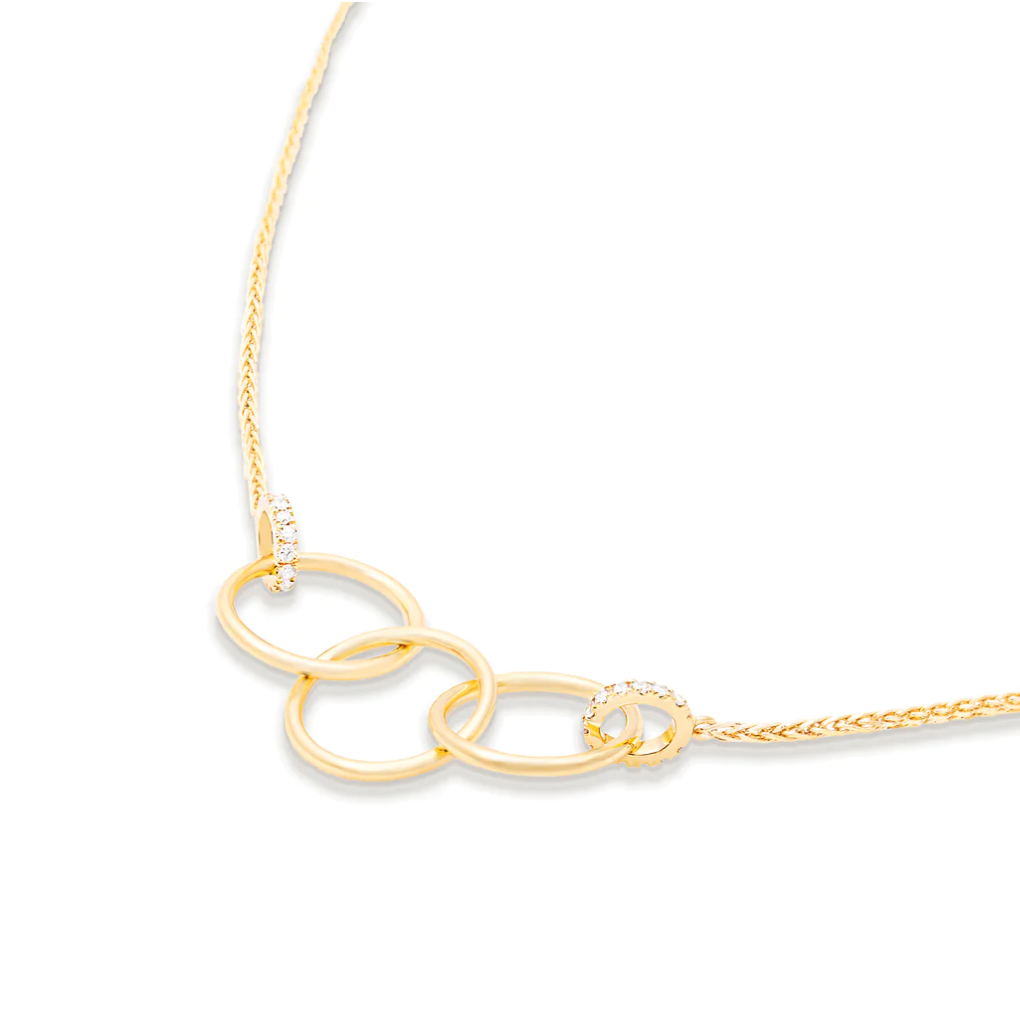 The Crew Triple Circle Necklace - Diamond