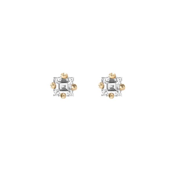 Carre Diamond Mini Stud