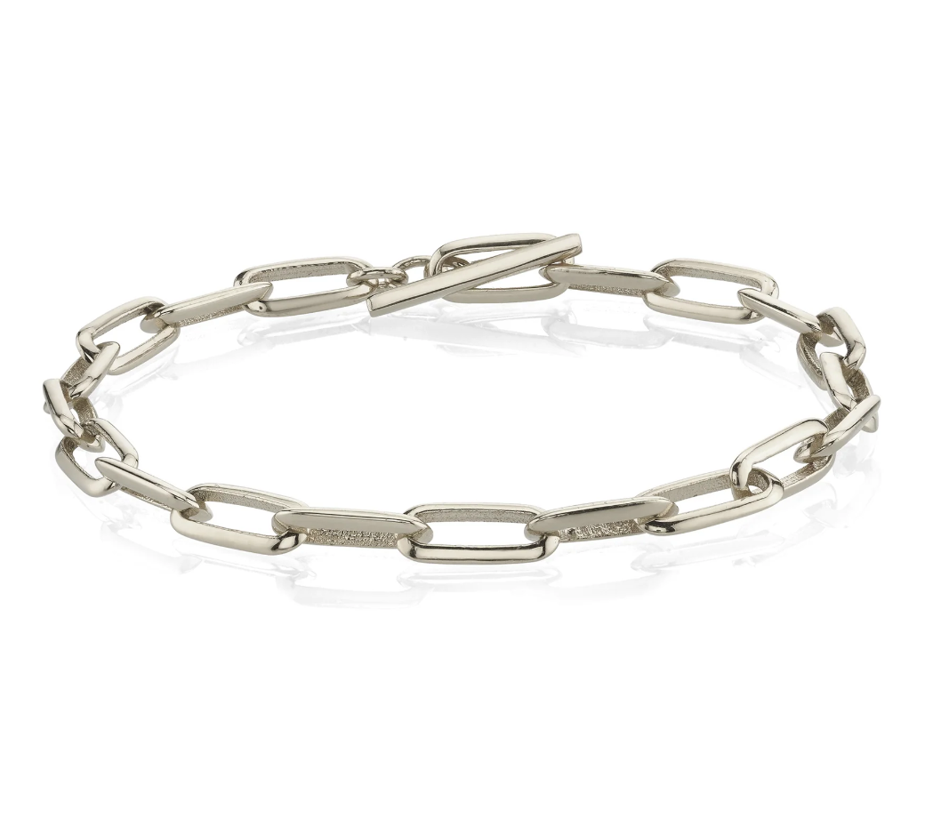 Knife Edge Oval Link Chain Bracelet