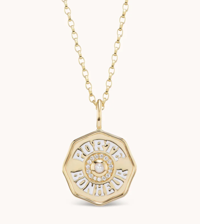 Mini Diamond Halo Porte Bonheur Pearl