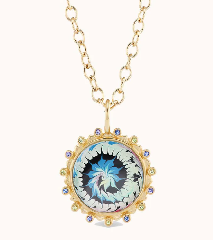 Blue Tie Dye Necklace