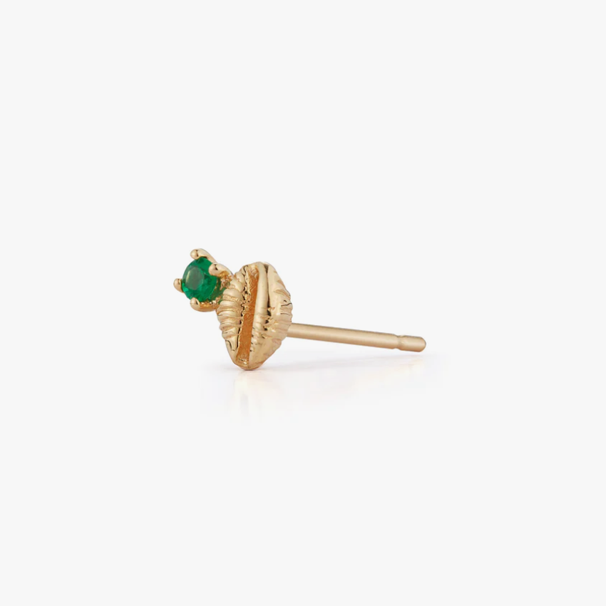 Bitsy Bean Stud with Emerald - Open