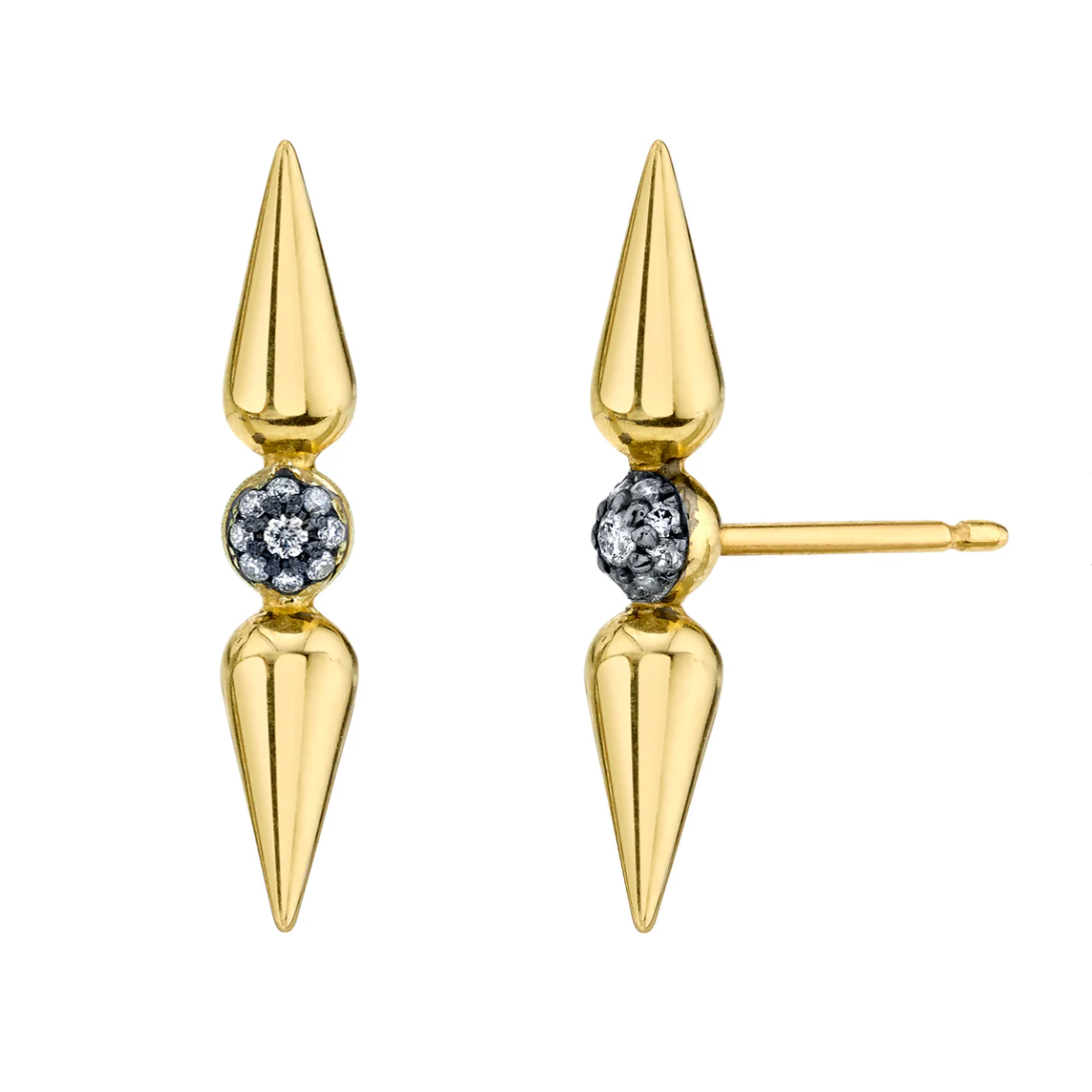Shirley Pavé Center Spear Studs