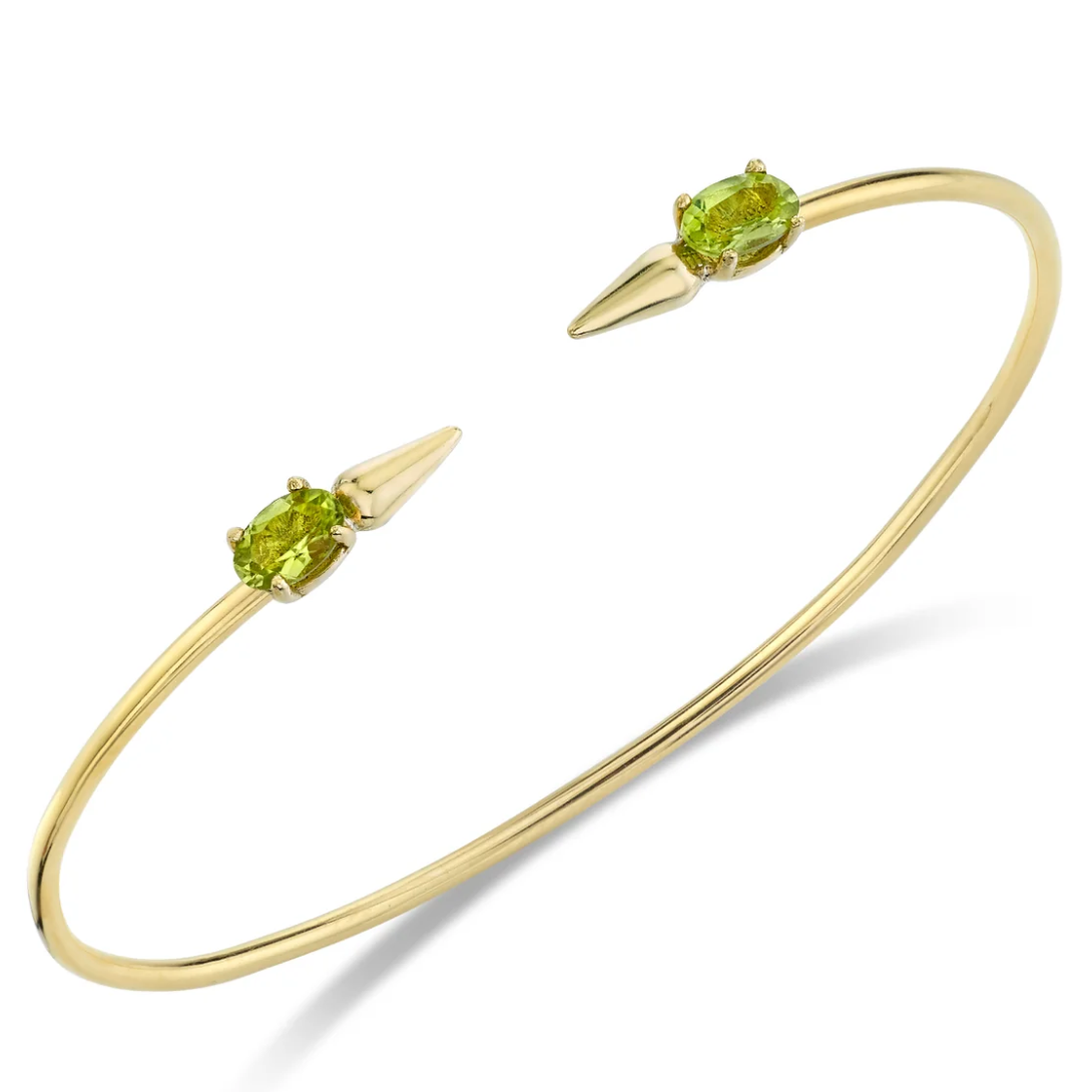 Spear Bangle with Peridot