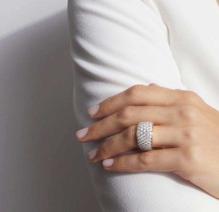 Lytton Gold All Pavé Diamond Bombe Ring