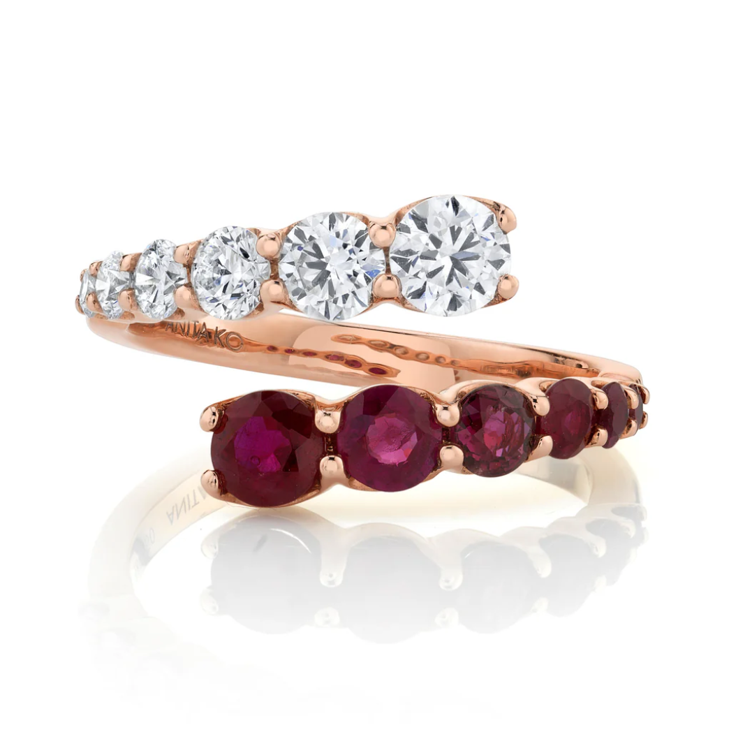 Diamond and Ruby Twist Ring