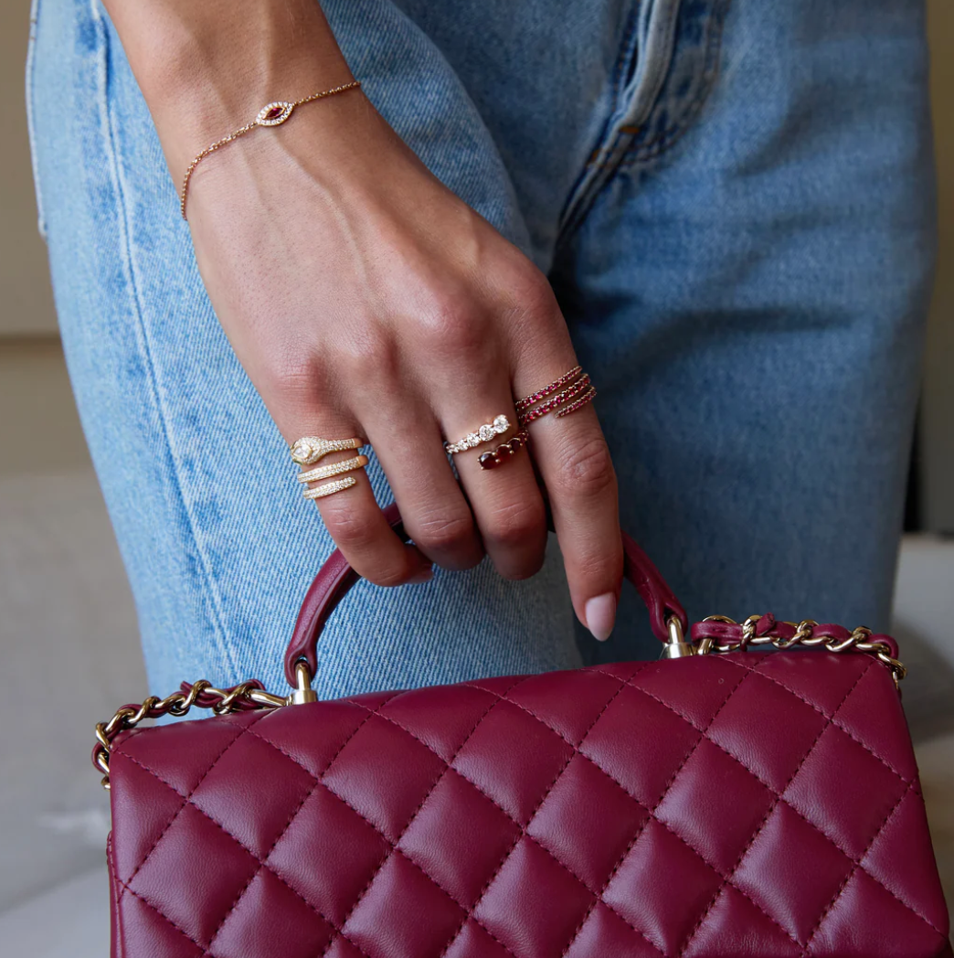Diamond and Ruby Twist Ring