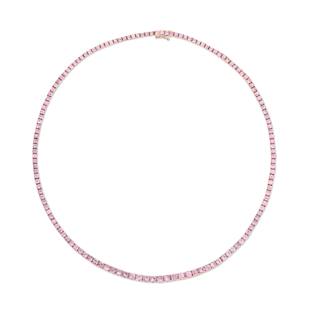 Graduated Pink Sapphire Hepburn Choker