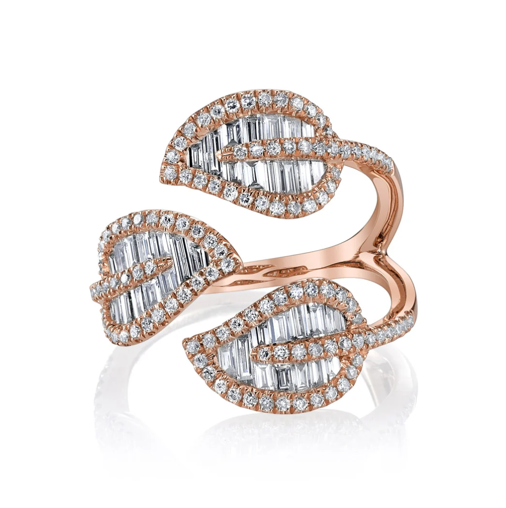 Tri-Leaf Diamond Ring