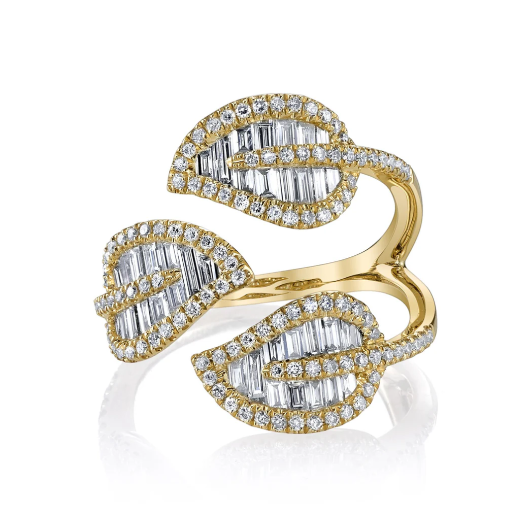 Tri-Leaf Diamond Ring