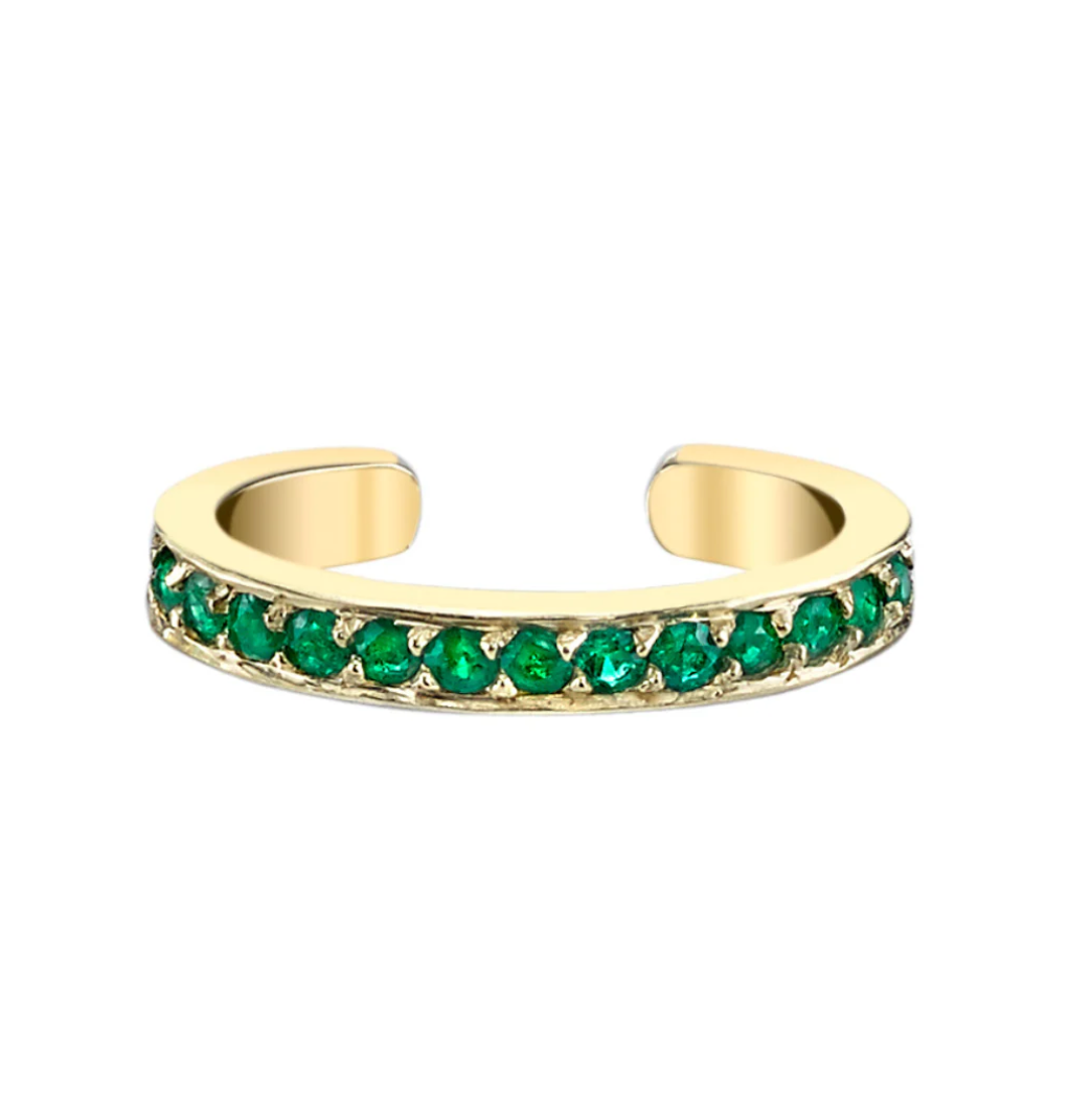 Single Row Emerald Ear Cuff