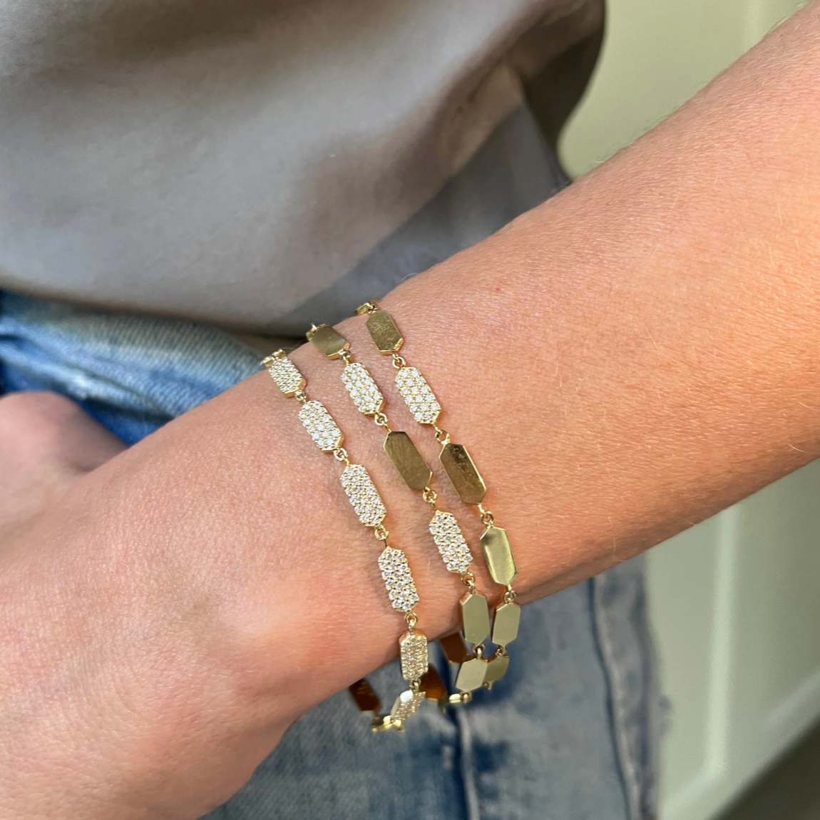 Diamond Confetti Bracelet - Half Pave