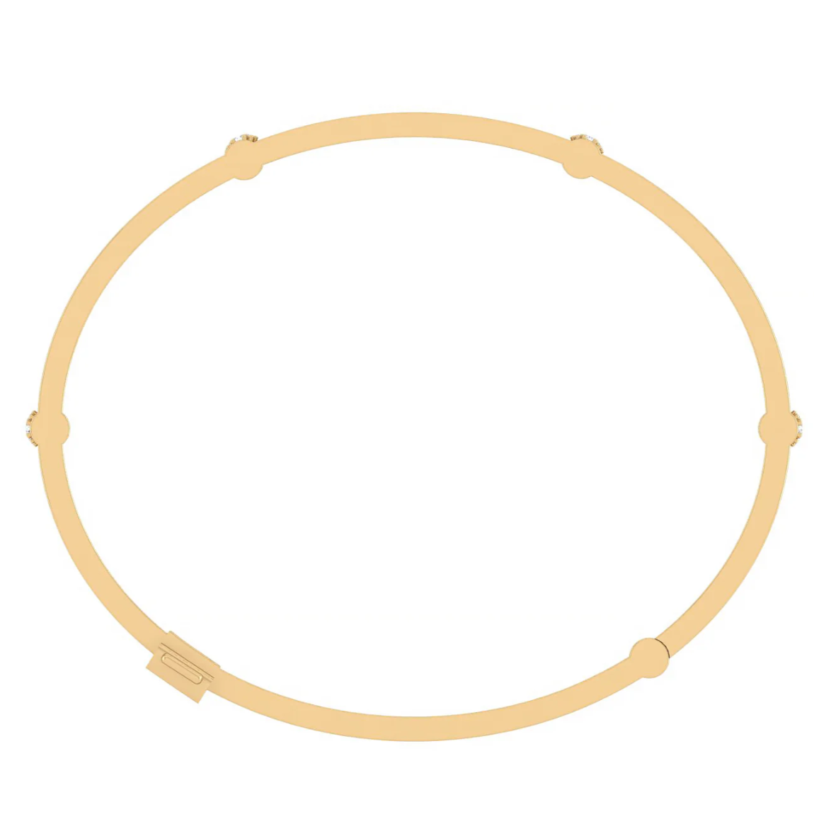 Locking Cage Bracelet With Diamond Posts