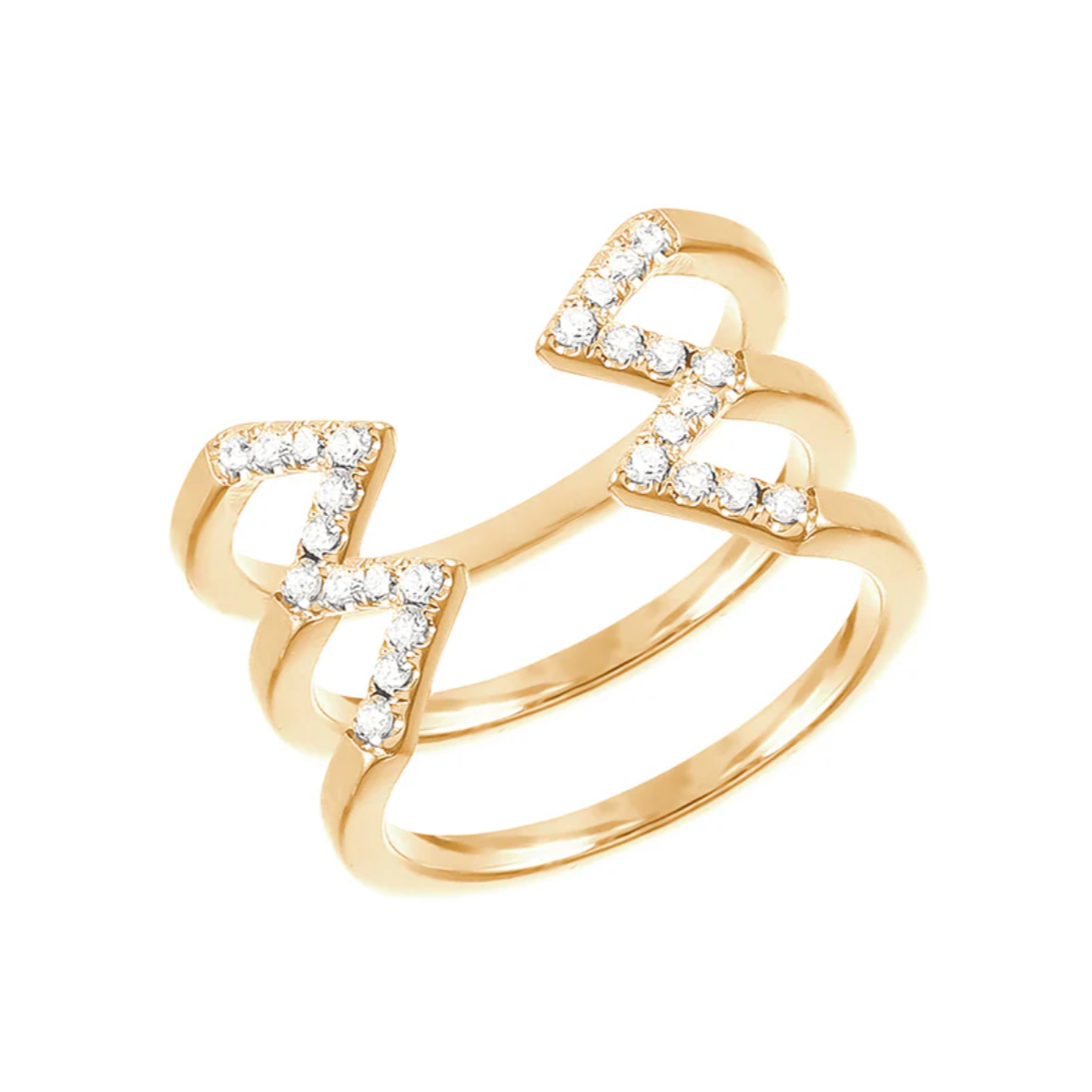 Diamond Stacked Dagger Ring