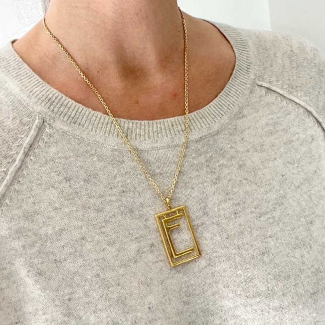 Large Deco Initial Necklace