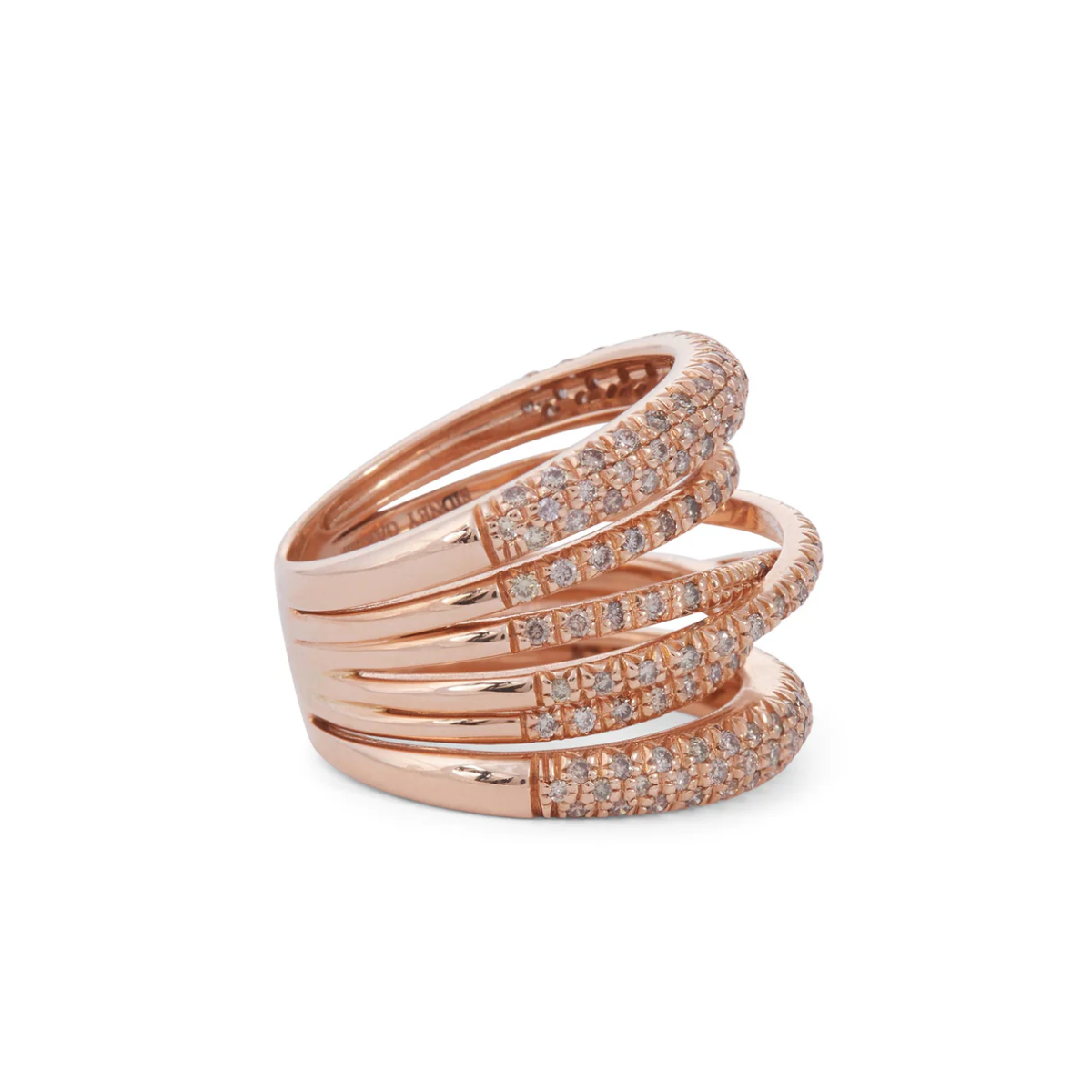 Cognac Diamond Scribble Ring