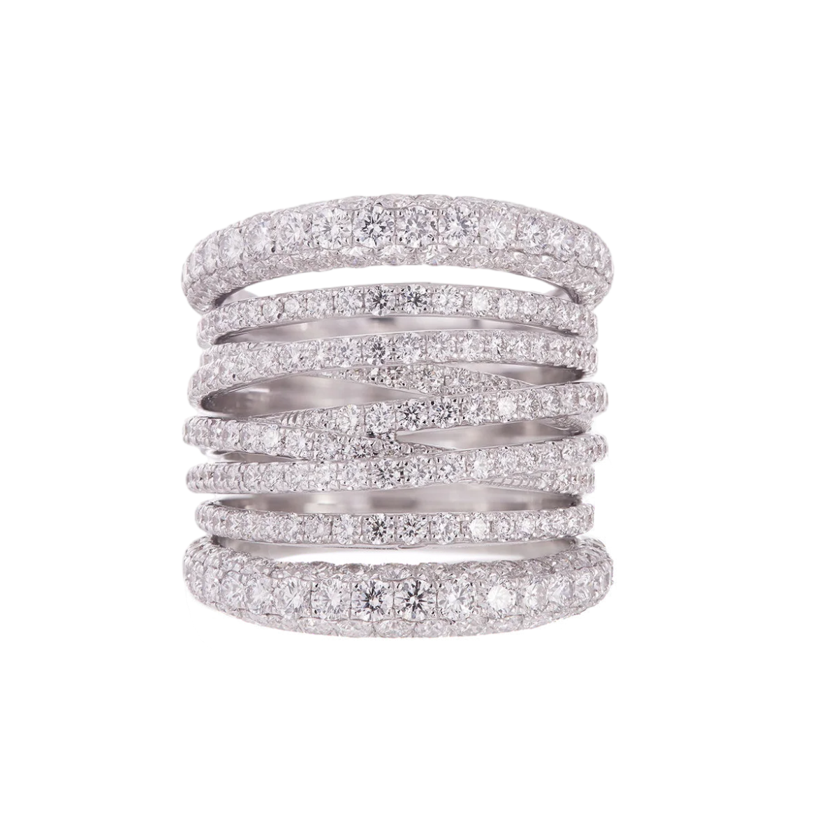 Diamond Tall Scribble Ring