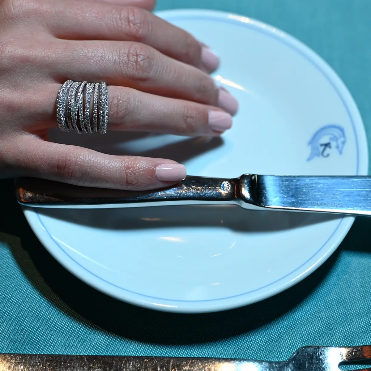 Diamond Tall Scribble Ring