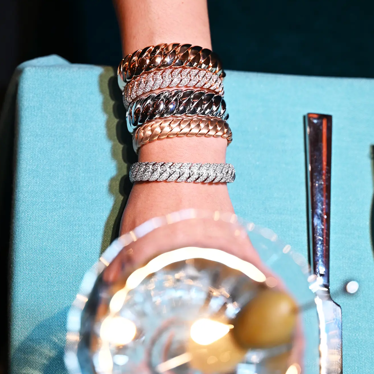 Narrow Polish Wave Link Bracelet